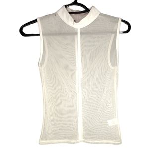 NEW RW&Co White Mesh Top - Size XSmall